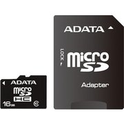 ADATA MicroSDHC (Class 10) 16GB with adapter фото