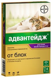 Адвантейдж (bayer) Адвантейдж для кошек более 4кг (4 пипетки) фото