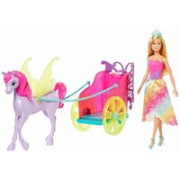 Barbie Dreamtopia Сказочный экипаж с фантастической лошадью, 29 см, GJK53