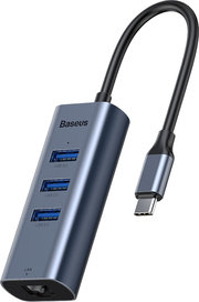 BASEUS Type-C to 3xUSB3.0+RJ45 port HUB фото