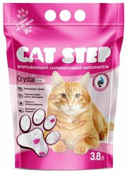 Cat Step Crystal Pink силикагелевый 3,8 л фото