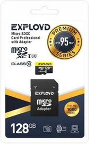 Exployd Premium Series microSDXC 128GB EX128GCSDXC10UHS-1-ELU3 фото