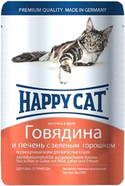 Happy Cat Adult Pouch Beef/Liver/Peas 0.1 kg фото