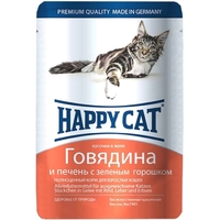 Happy cat Adult Pouch Beef/Liver/Peas 0.1 kg