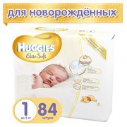 Huggies подгузники Elite Soft 0-5 кг (84 шт) фото