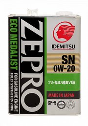 Idemitsu Zepro Eco Medalist 0W-20 4 л фото