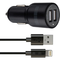 Interstep АЗУ 2USB+Кабель Apple Lighting (IS-CC-MFI1USRTB)