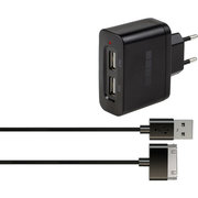 InterStep Сетевое ЗУ комбо 2USB+кабель Apple 30 Pin фото