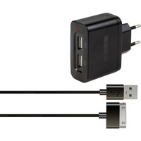 Interstep Сетевое ЗУ комбо 2USB+кабель Apple 30 Pin