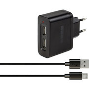 InterStep СЗУ Комбо 2USB+Microusb Кабель (IS-TC-MICROUSBK-01OB201) фото