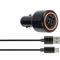 Interstep ЗУ от прикуривателя комбо: 2USB+Кабель microUSB (IS-CC-MICRO002K-000B201)