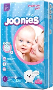 Joonies Premium Soft Diapers L / 52 pcs фото