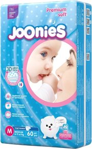 Joonies Premium Soft Diapers M / 60 pcs фото