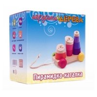 Игрушки из дерева Каталка-игрушка Пирамидка (Д355)