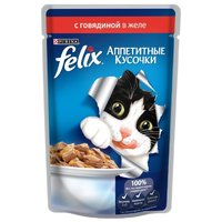 Felix Корм для кошек Аппетитные кусочки с Говядиной в желе