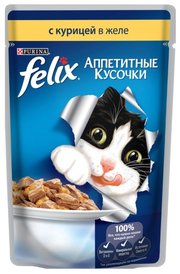 Felix Корм для кошек Аппетитные кусочки с Курицей в желе фото