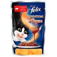 Felix Корм для кошек Sensations с Говядиной в соусе и томатами