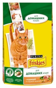 Friskies Корм для кошек Для домашних кошек с курицей и садовой зеленью фото