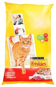 Friskies Корм для кошек Для взрослых кошек с мясом, курицей и печенью фото