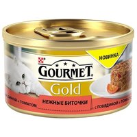 Gourmet Корм для кошек Gold Нежные биточки с Говядиной и томатом