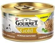 Gourmet Корм для кошек Gold Нежные биточки с индейкой и шпинатом фото