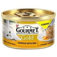 Gourmet Корм для кошек Gold Нежные биточки с Курицей и морковью