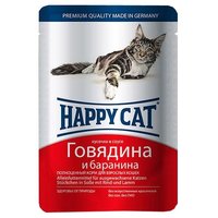 Happy Cat Корм для кошек Кусочки в соусе. Говядина и баранина