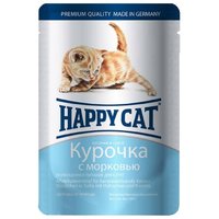 Happy cat Корм для кошек Кусочки в соусе. Курочка с морковью