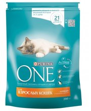 Purina ONE Корм для кошек Для взрослых кошек с Курицей и цельными злаками фото