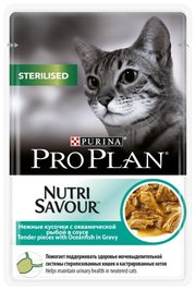 Purina Pro Plan Корм для кошек NutriSavour Sterilised feline with Ocean Fish in gravy фото