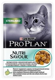 Purina Pro Plan Корм для кошек NutriSavour Sterilised feline with Ocean Fish in jelly фото