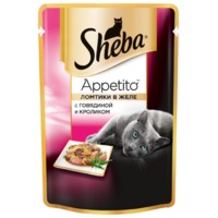 Sheba Корм для кошек Appetito ломтики в желе с говядиной и кроликом