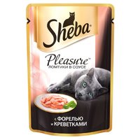 Sheba Корм для кошек Pleasure ломтики в соусе с форелью и креветками