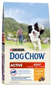 DOG CHOW Корм для собак Active Adult с курицей для взрослых активных собак фото