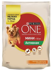 Purina ONE Корм для собак МИНИ Активная Курица с рисом фото