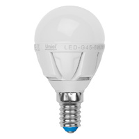 Uniel LED-G45-6W/WW/E14/FR ALP01WH