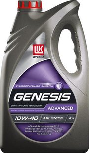 Лукойл GENESIS ADVANCED 10W-40 4 л фото