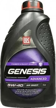 Лукойл GENESIS ADVANCED 5W-40 1 л фото