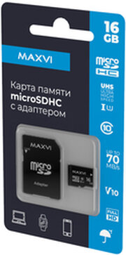 Maxvi microSDHC 16GB Class 10 UHS-I MSD16GBC10V10 фото