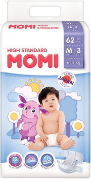 Momi High Standard Diapers M / 62 pcs фото