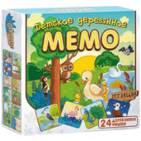 Нескучные игры Мемо детское деревянное. Птицы 8504