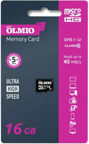 Olmio microSDHC 16GB Class 10 UHS-I фото