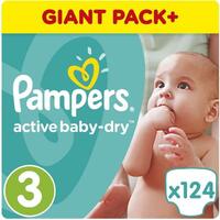 Pampers подгузники Active Baby-Dry 6-10 кг (124 шт)