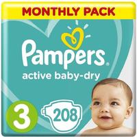 Pampers подгузники Active Baby-Dry 6-10 кг (208 шт)