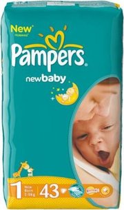 Pampers подгузники New Baby-Dry 2-5 кг (43 шт) фото