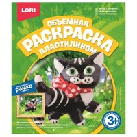 Lori Пластилин Объёмная раскраска пластилином - Котик с бантиком (Пк-021)