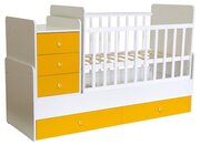 Polini kids Simple 1100 с комодом, белый-солнечный фото