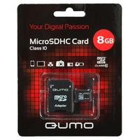 Qumo microSDHC class 10 8GB + SD adapter