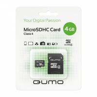 Qumo microSDHC class 4 4GB + SD adapter