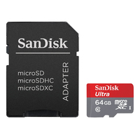 SanDisk Ultra microSDXC Class 10 UHS-I 80MB/s 64GB + SD adapter